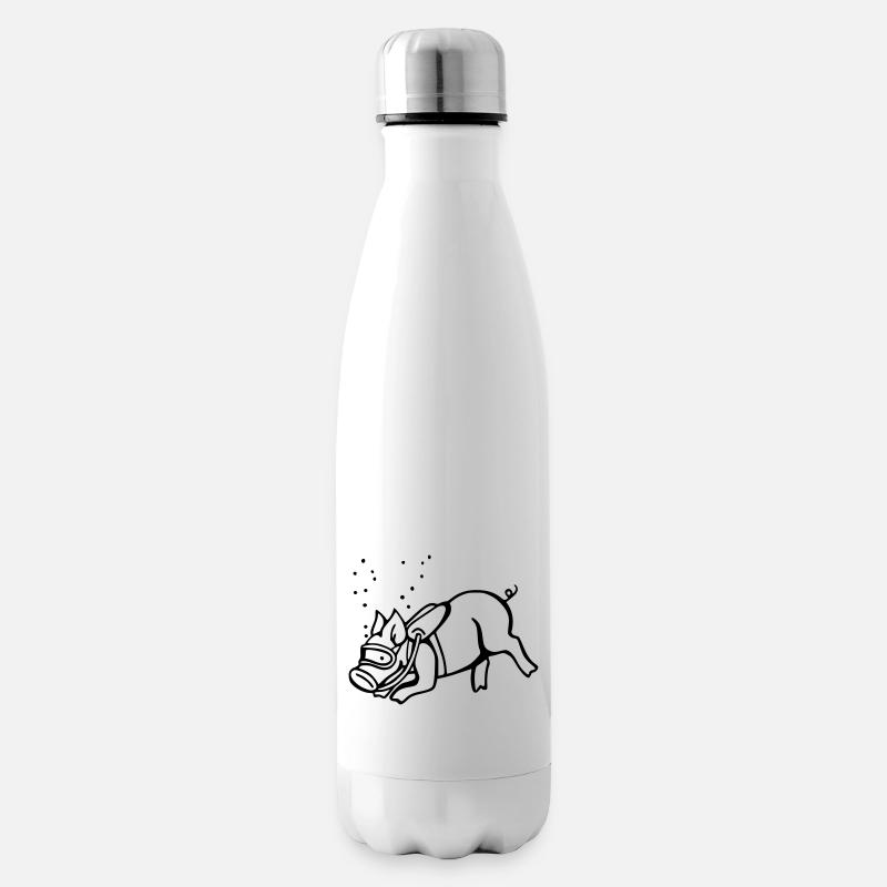 taucher schwein - Isolierflasche - Weiß
