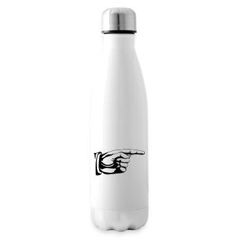 This way old fashioned pointing hand sign - Insulated Water Bottle - white - Right