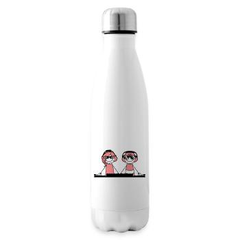 2 friends girlfriends couple duo love mixer pla - Insulated Water Bottle - white - Right