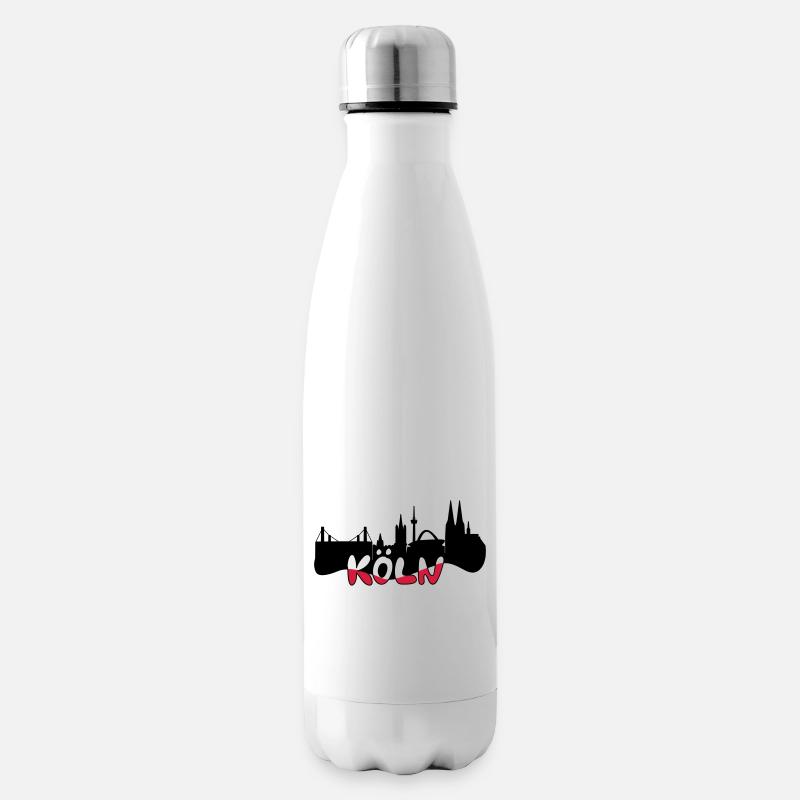 Skyline Köln - Isolierflasche - Weiß
