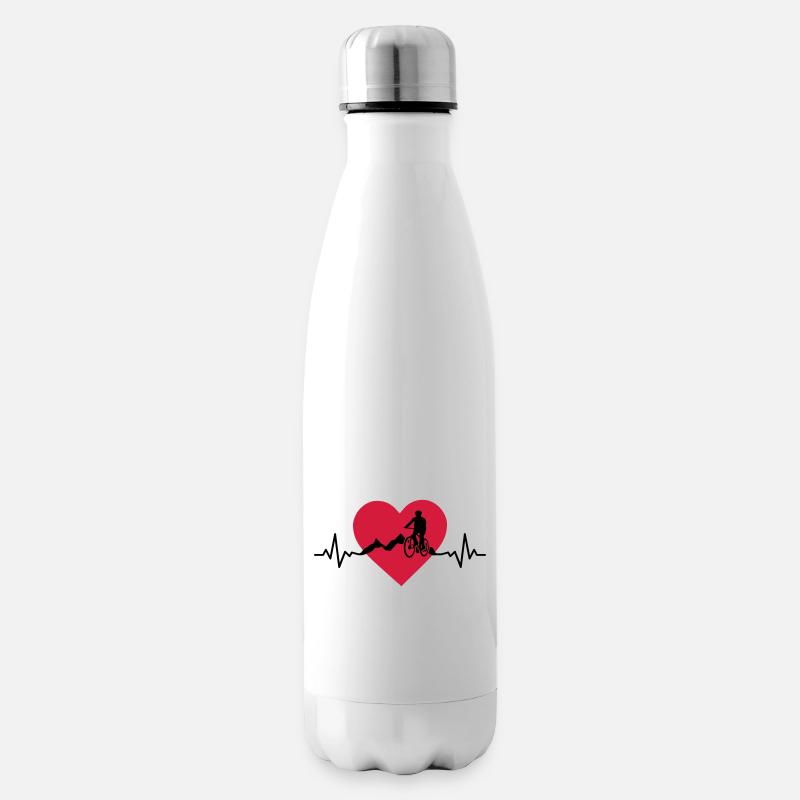 Sport - Radfahrer Herz - Isolierflasche - Weiß