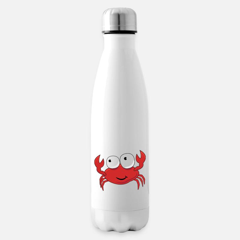 Krabbe mit Glubschaugen - Isolierflasche - Weiß