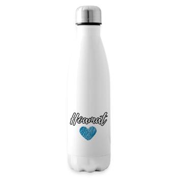 Hoamat Liebe mit blauem Herz Schriftzug - Isolierflasche - Weiß - Rechts