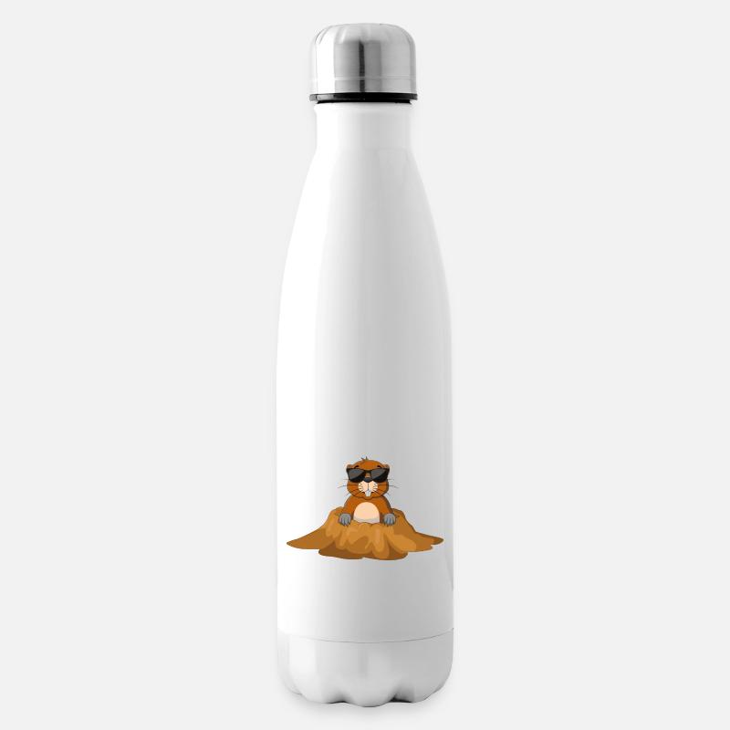 Maulwurf, Garten - Isolierflasche - Weiß