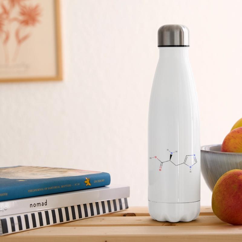 Histidine Molecule - Colored Structural Formula Insulated Water Bottle