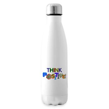 Pensez positif! - Bouteille isotherme - blanc - Droite