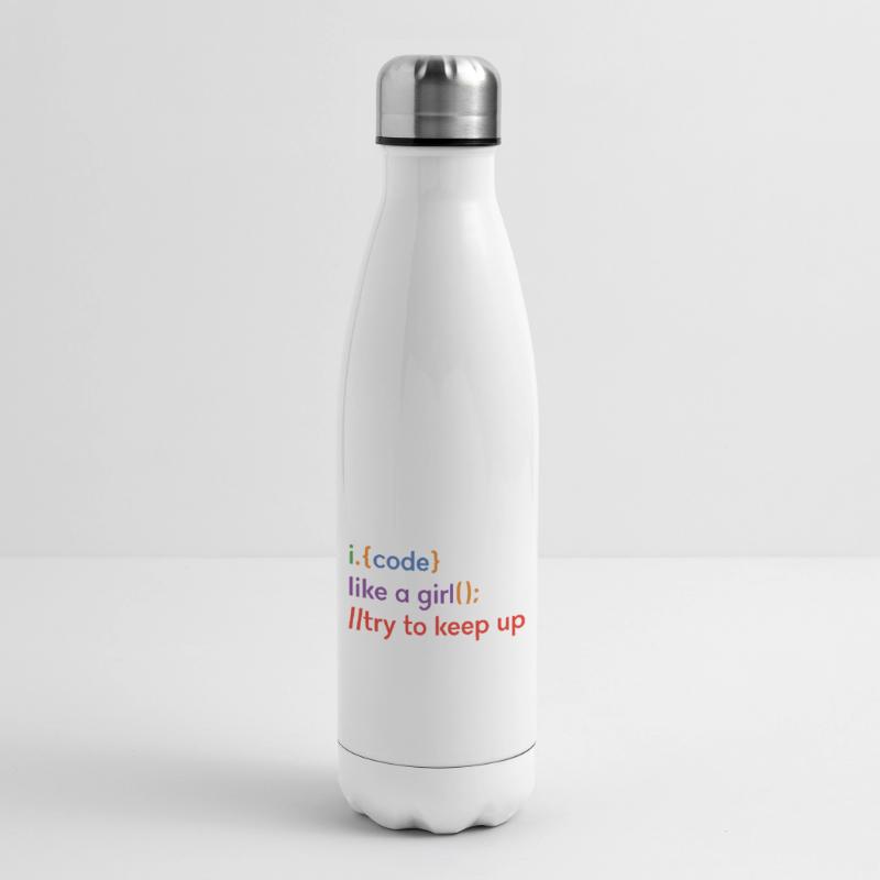 I Code Like A Girl Try To Keep Up Coder Programmer Isolierflasche