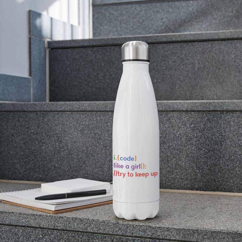 I Code Like A Girl Try To Keep Up Coder Programmer Isolierflasche