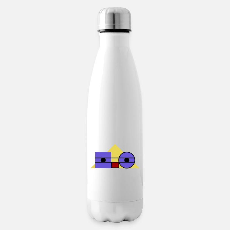 Roboface - das freundliche nerdy Roboter Gesicht - Isolierflasche - Weiß