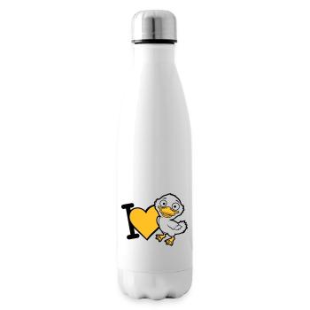 I Love Entenküken Comic - Isolierflasche - Weiß - Rechts