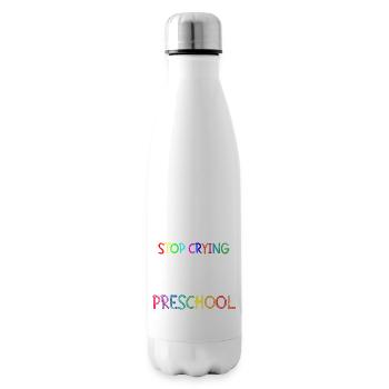 Arrête de pleurer maman, juste mon premier jour de maternelle 3 - Bouteille isotherme - blanc - Droite