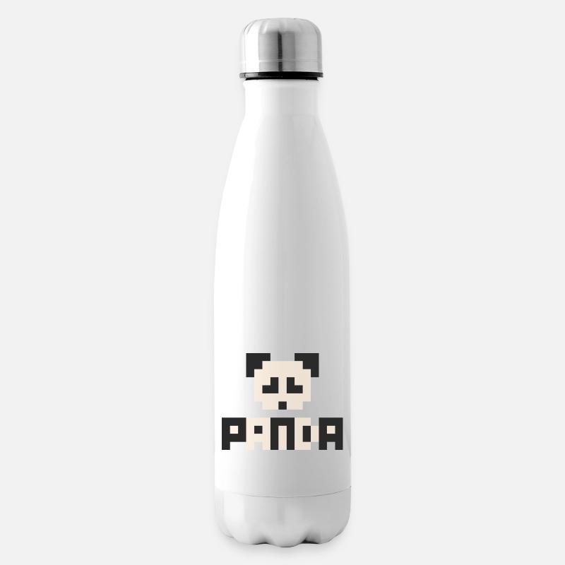 8bit panda - Isolierflasche - Weiß