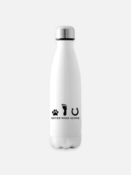 Never walk alone schwarz - Isolierflasche - Weiß