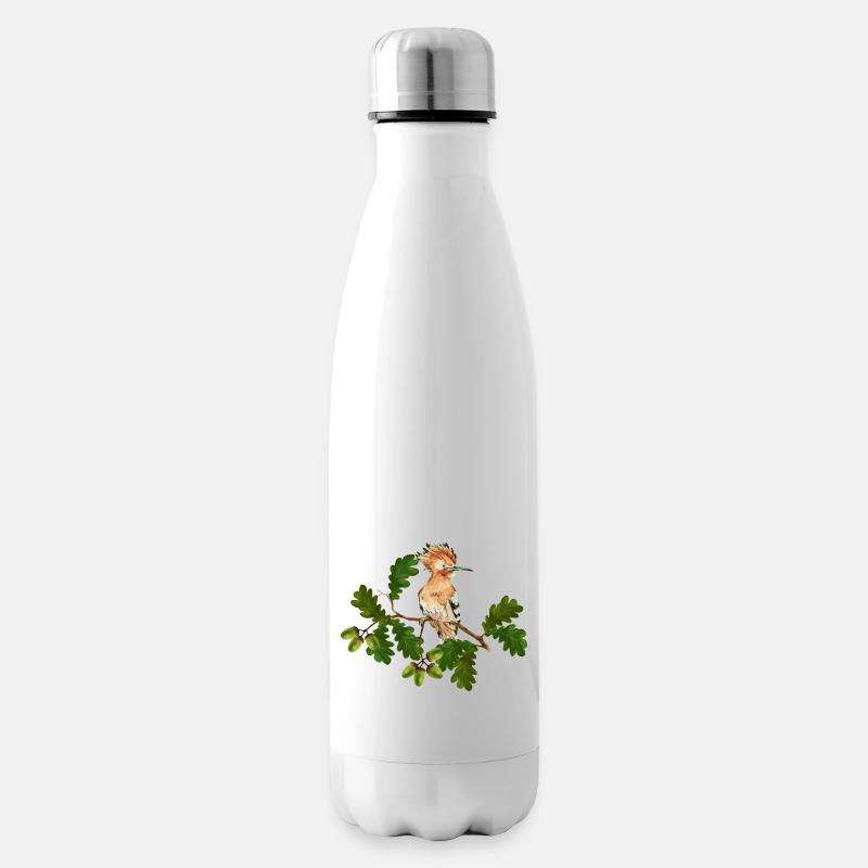 Bunter Vogel - Isolierflasche - Weiß