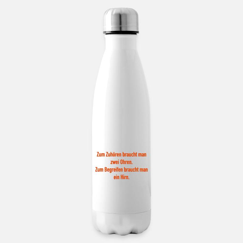Ohren und Hirn - Isolierflasche - Weiß