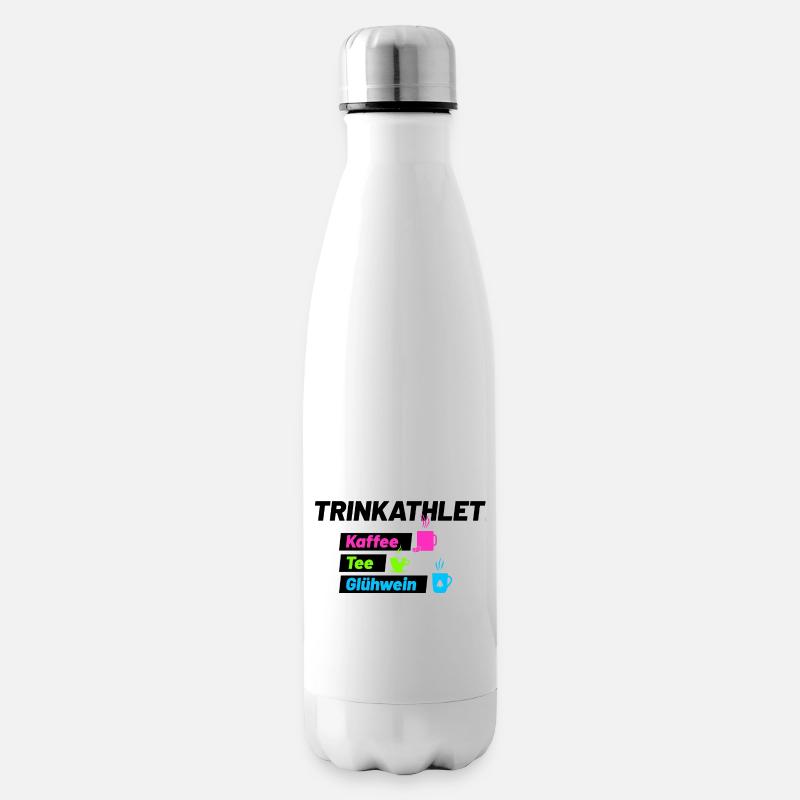 Trinkathlet schwarz - Isolierflasche - Weiß