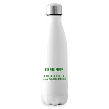 Ich bin Lehrer - ich rette die Welt - Isolierflasche - Weiß - Rechts