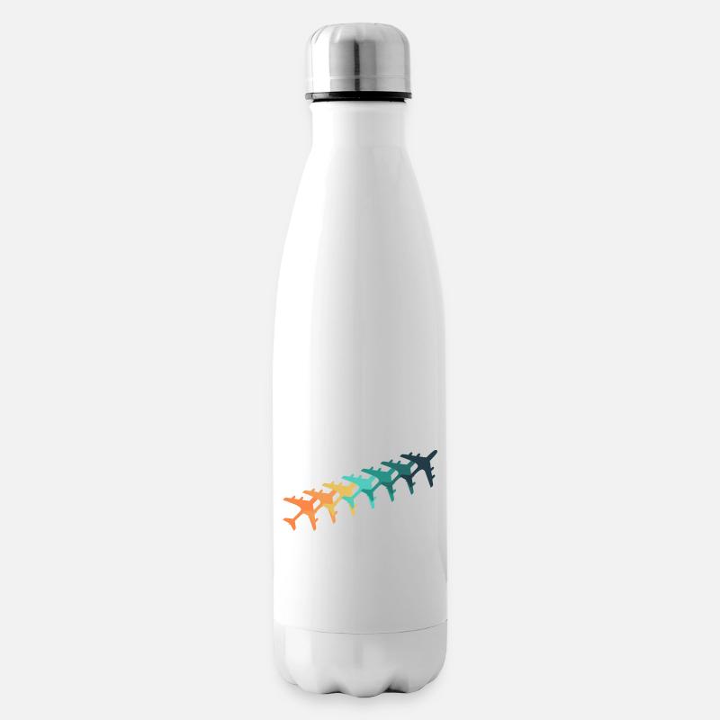 Retro-Flugzeuge - Isolierflasche - Weiß