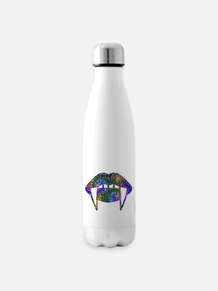 Groovy Vampirelips Blue Purple - Isolierflasche - Weiß