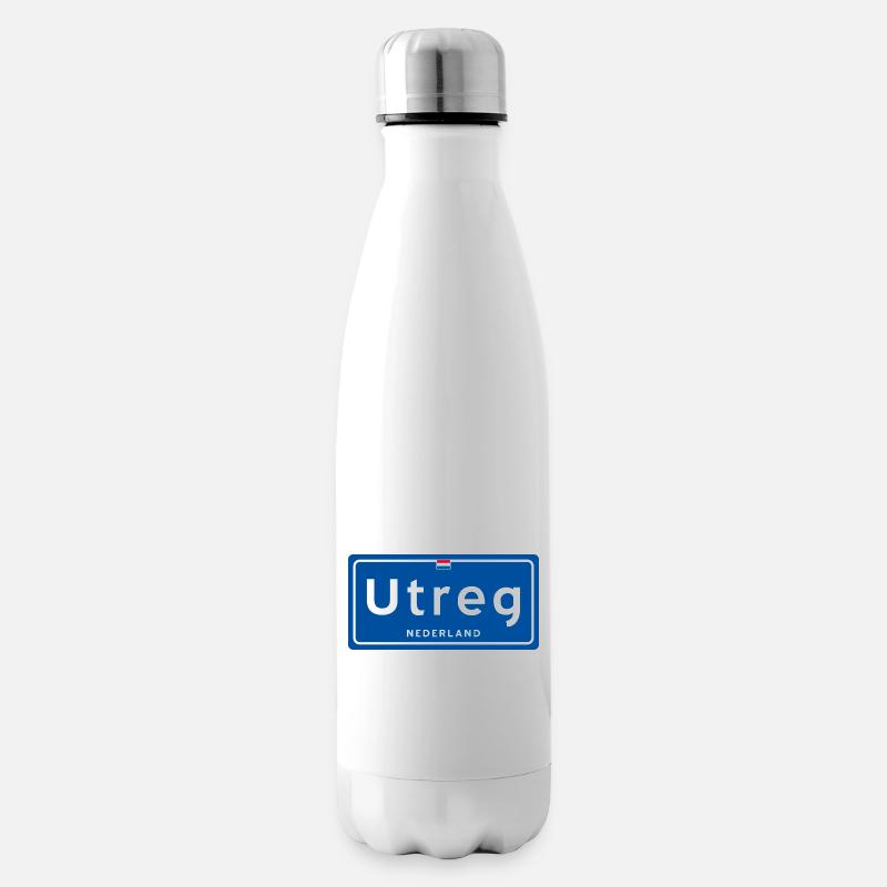 Ortsschild Utreg (Utrecht) - Isolierflasche - Weiß