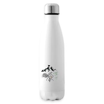 Wandern - Bergdesign mit Wanderweg - Isolierflasche - Weiß - Rechts