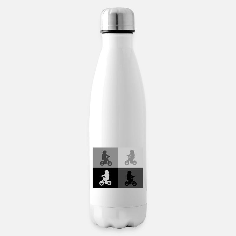 Biker Junior Pop Art gris - Bouteille isotherme - blanc
