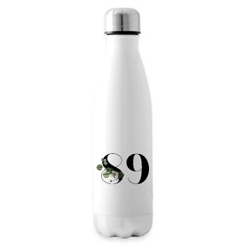 Number 89 Floral Green - 89th Floral Birthday - Insulated Water Bottle - white - Right
