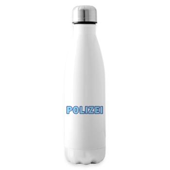 Police Block Neon Text - Insulated Water Bottle - white - Right