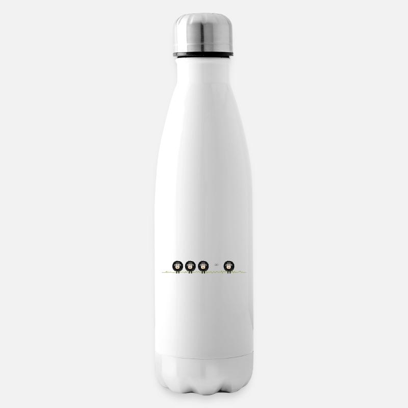 Schwarzes Schaf – Motiv - Isolierflasche - Weiß