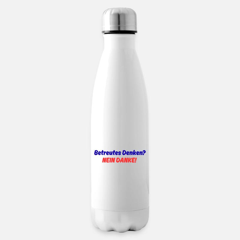 Supervised Thinking No Thanks - Insulated Water Bottle - white
