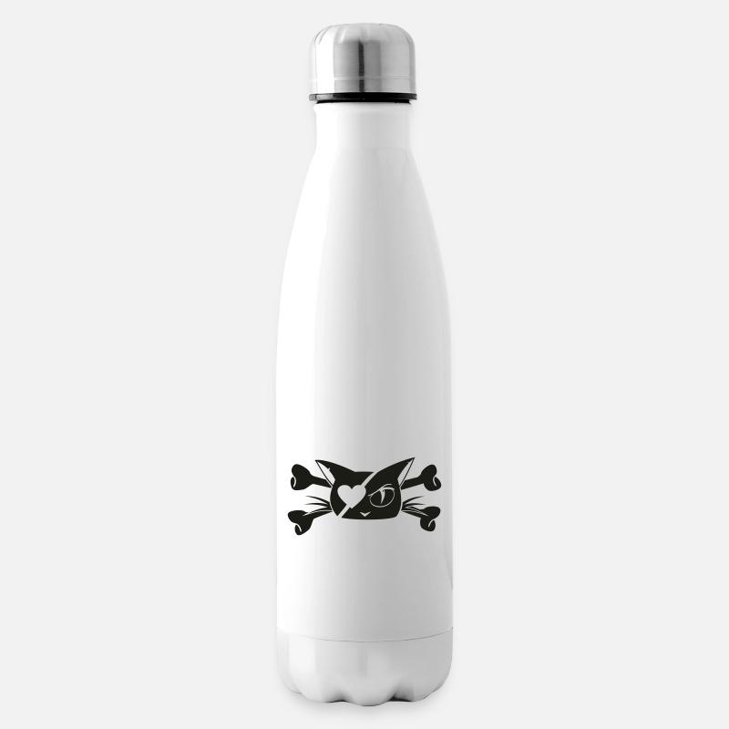 Pirate-Kitty - Insulated Water Bottle - white