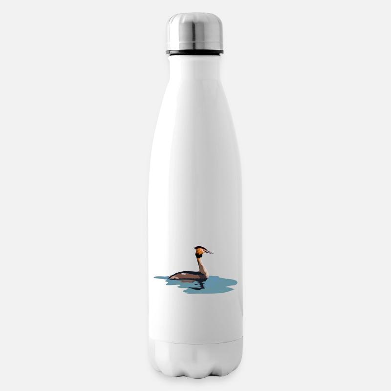 Haubentaucher - Isolierflasche - Weiß