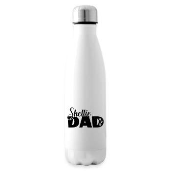Sheltie dad Shetland Sheepdog Dog Daddy saying - Insulated Water Bottle - white - Right