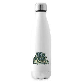 Blond Spruch Mädchen Frau Girl blonde Haare - Isolierflasche - Weiß - Rechts