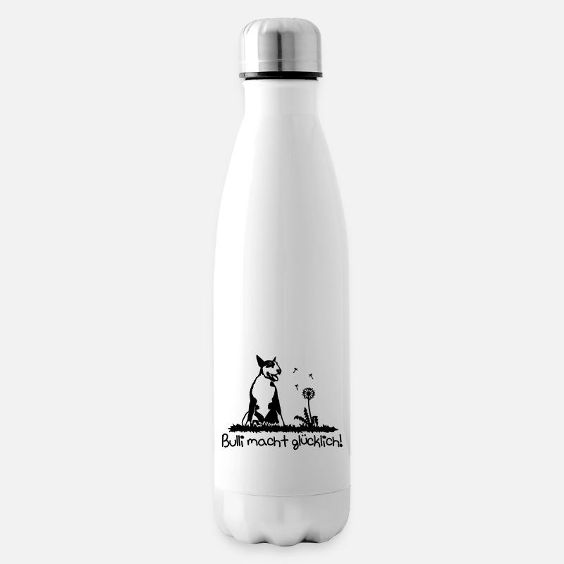 367b Bullterrier machen glücklich - Isolierflasche - Weiß