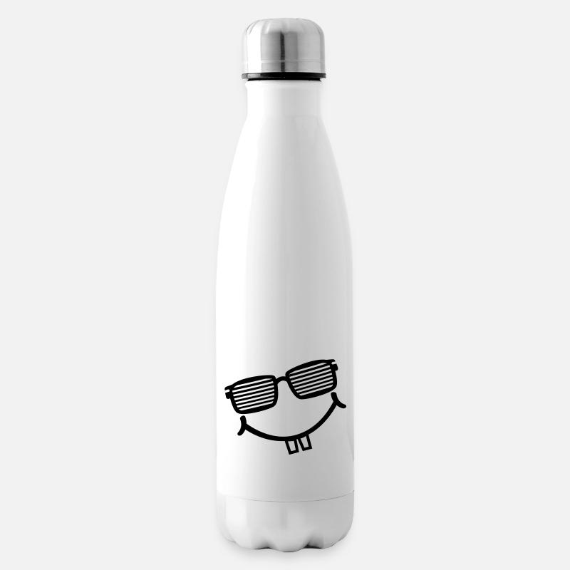 cool smiley with shutter shades - Isolierflasche - Weiß