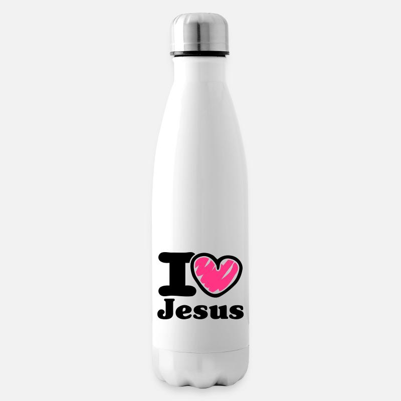 i Love Jesus_V1 - Bouteille isotherme - blanc