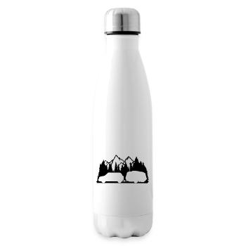forest mountains fir mountains caravans - Insulated Water Bottle - white - Right