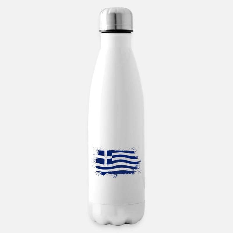 Greece Flag - Isolierflasche - Weiß