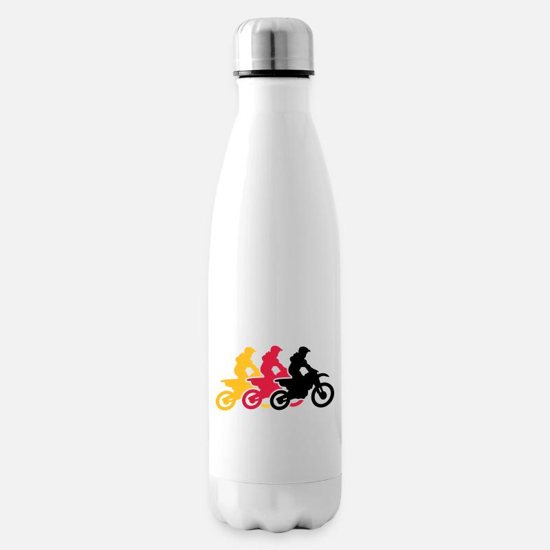 motocross - Bouteille isotherme - blanc