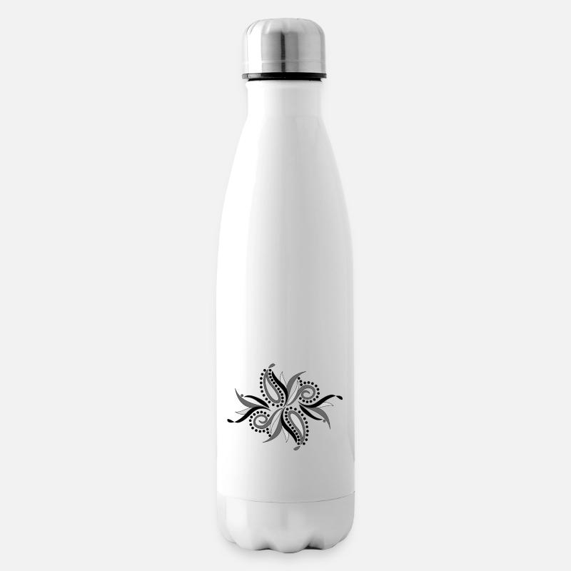 abstrakte Blätter - Isolierflasche - Weiß
