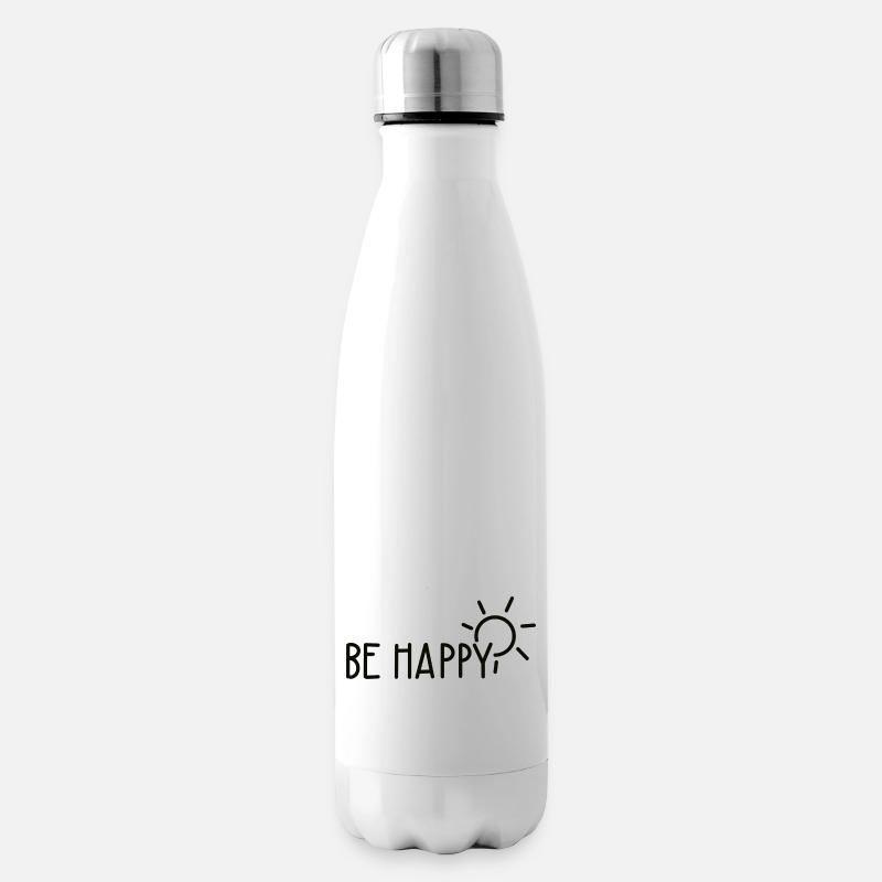 be happy - Bouteille isotherme - blanc