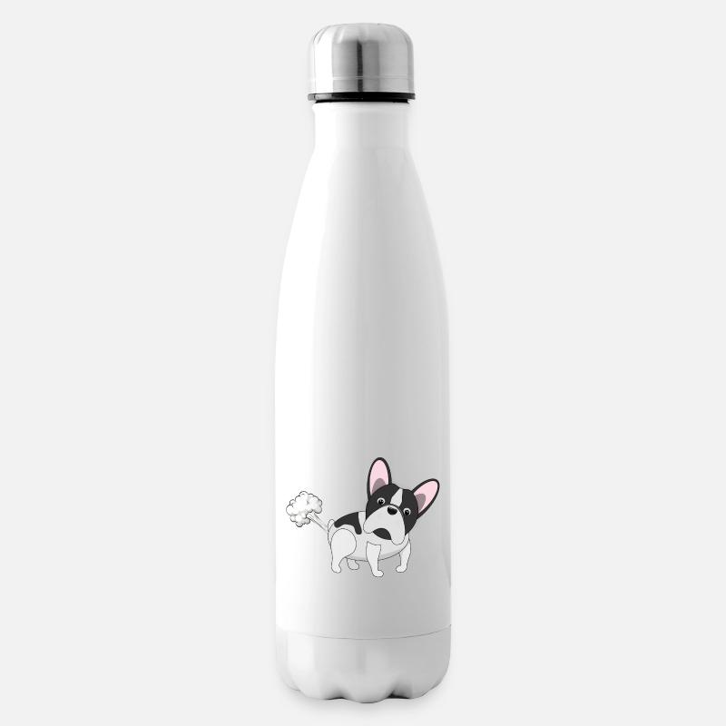 Bully pète - Bouledogue français - Bouteille isotherme - blanc