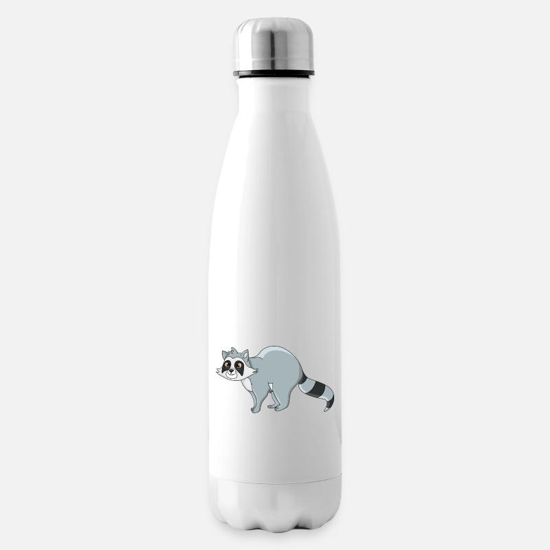 Waschbär - Isolierflasche - Weiß