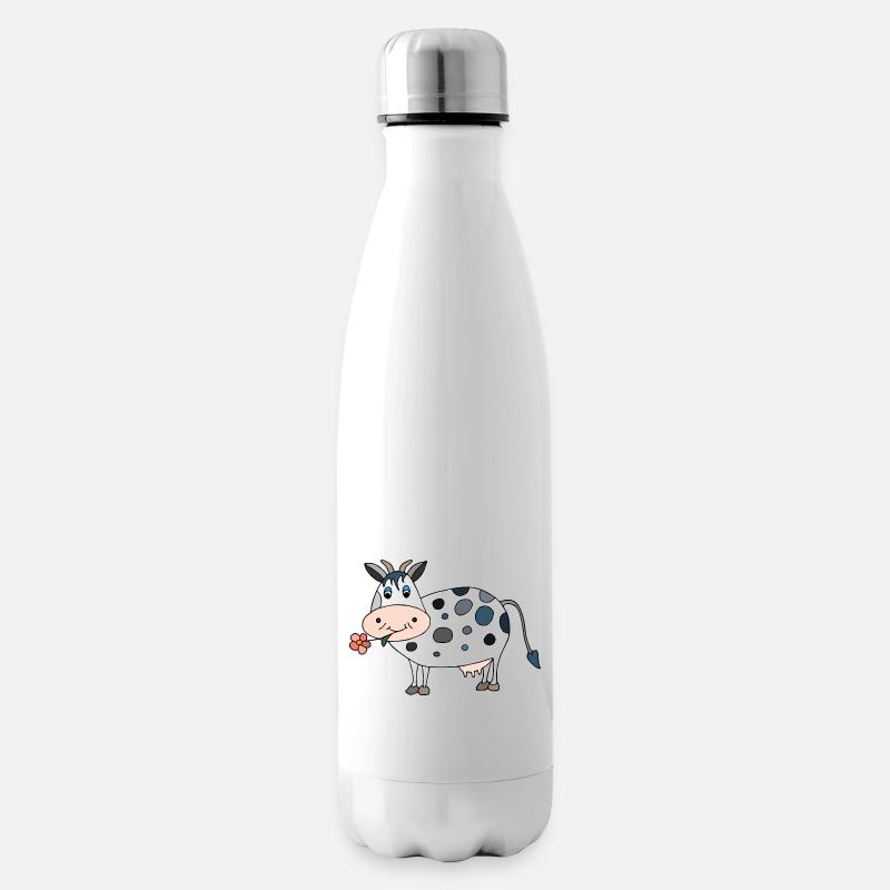 Kuh - Isolierflasche - Weiß