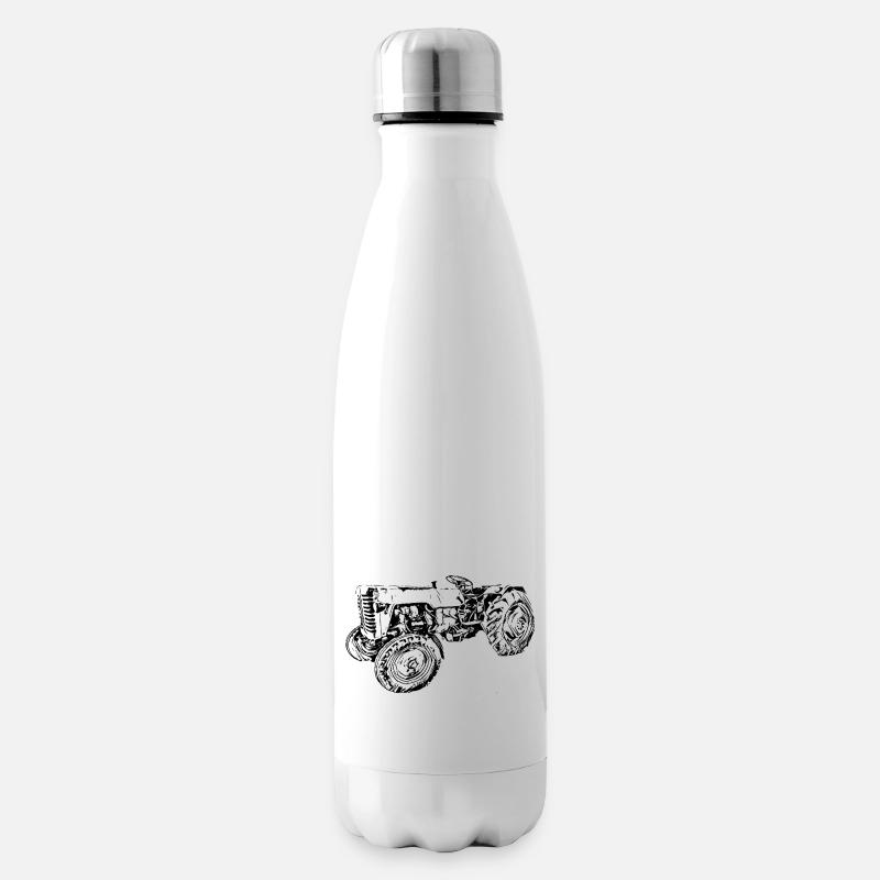 Traktor - Isolierflasche - Weiß