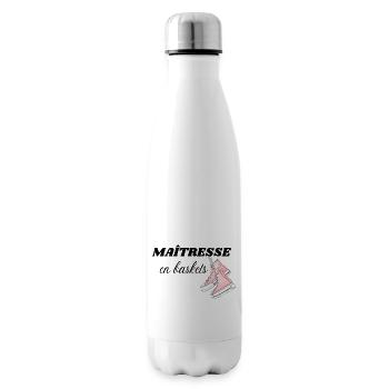 maîtresse en baskets - Bouteille isotherme - blanc - Droite