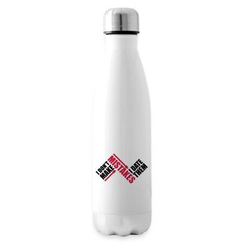 Date Mistakes Quote Logo - Insulated Water Bottle - white - Right