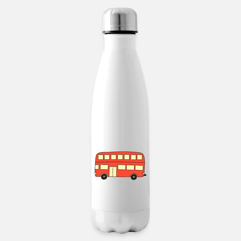 Roter Bus - Isolierflasche - Weiß