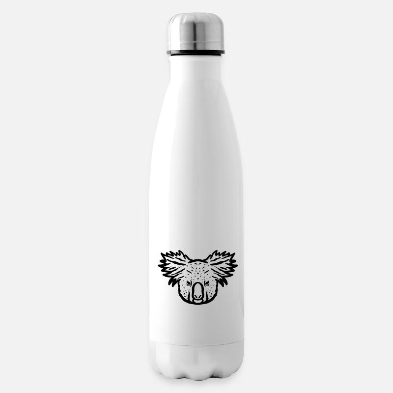 Koala schwarz - Isolierflasche - Weiß